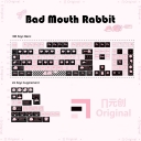 Bad Mouth Rabbit 104+30 PBT Keycaps Set Cherry / QX3 Profile for MX Switches Mechanical Gaming Keyboard